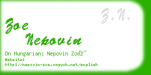 zoe nepovin business card